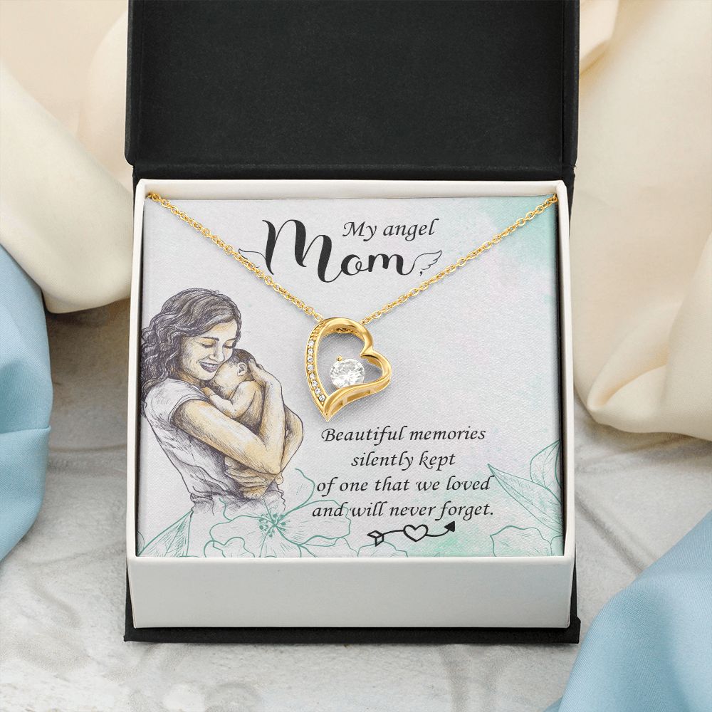 To My Mom Mother My Angel Necklace Pendant Gift From Daughter Beautiful Memories With Message Card Gift For Mom Forever Love Necklace