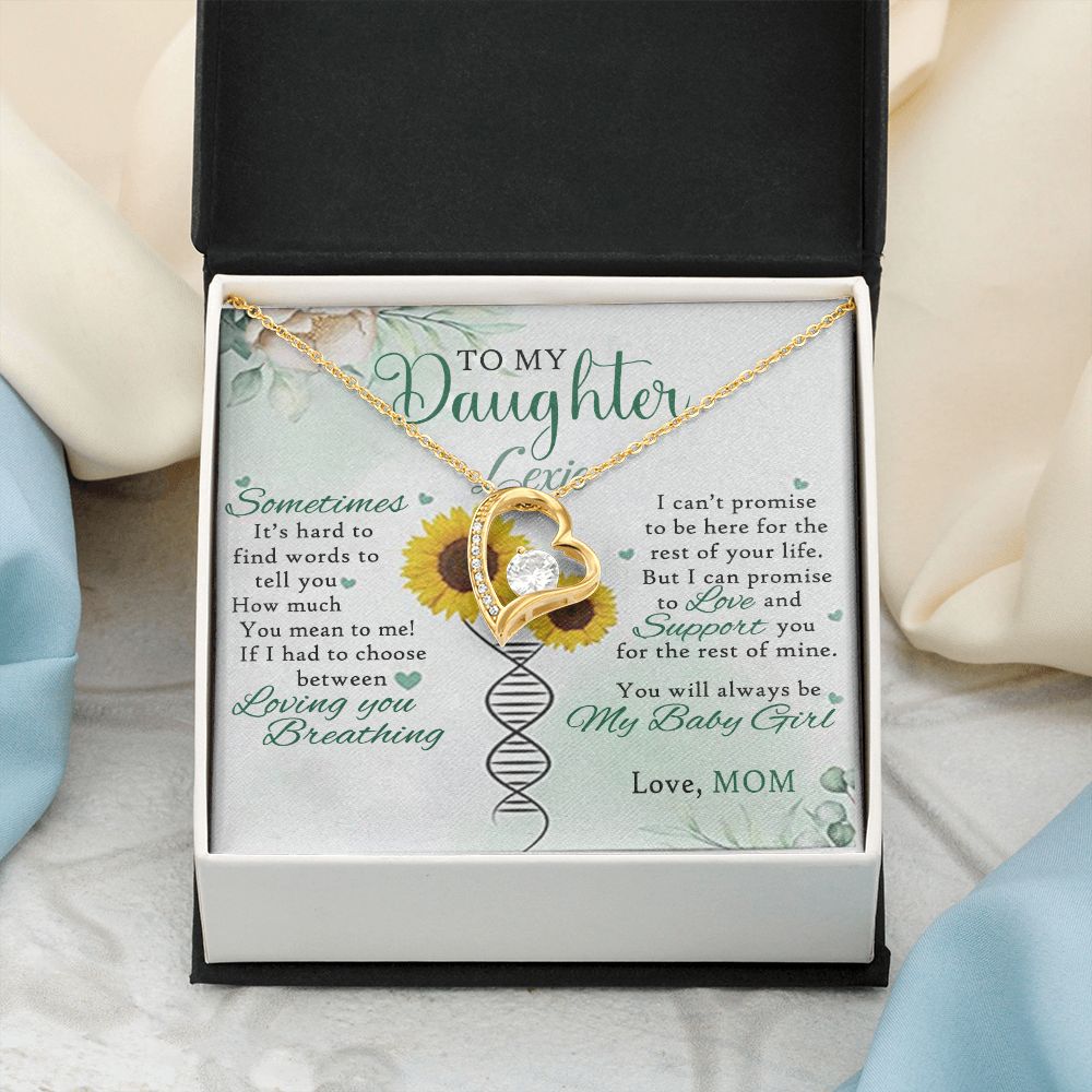 Jewelry Pendant Present for Daughter, To My Daughter Gift Necklace from Mom, Mother Daughter Gift Ideas, Birthday Christmas Gift Graduation Gifts for Daughters, Mother and Daughter Necklace 17 Forever Love Necklace