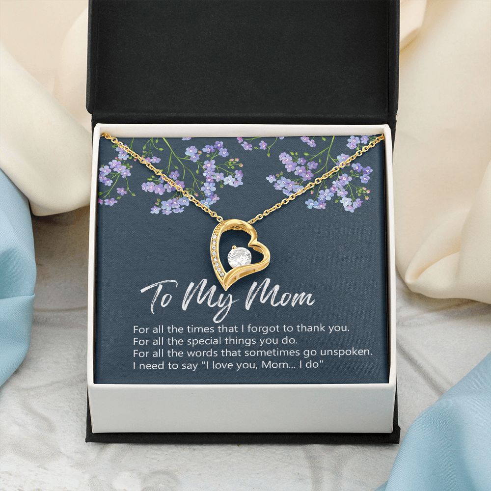 To My Mom Necklace Jewelry Gift, Birthday Gift For Mom, Mother's Day Gift For Mom, Message Card Jewelry Gift For Mom, Meaningful Mom Gift Forever Love Necklace