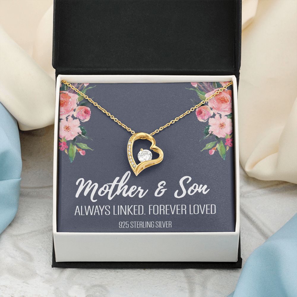Gift For Mom From Son, Mother Son Gifts, Happy Mother's Day Necklace, Mom Gift Forever Love Necklace