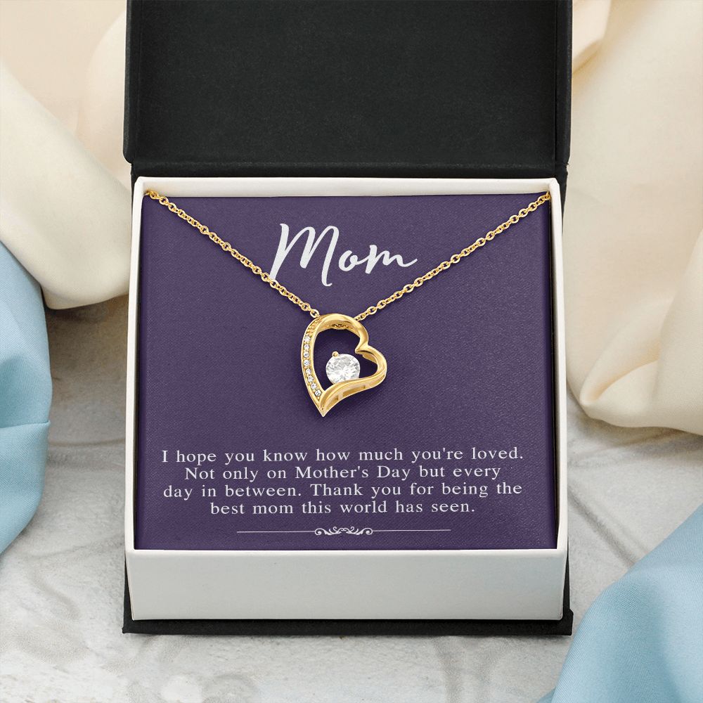 Mom Necklace Gifts for Mom from Daughter to Mom Gifts for Mothers Day from Daughter, To My Mom Necklace from Daughter to Mom Birthday Gifts Necklace with Message Card and Gift Box2239 Forever Love Necklace