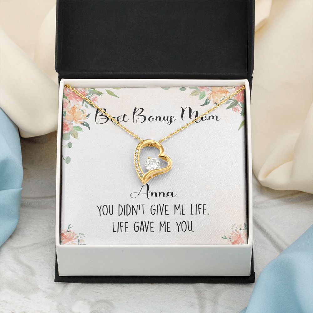 To My Stepmom Necklace from Stepdaughter Birthday Gifts for Stepmom Stepmother Gifts for Second Mom Gifts for Stepmom from Bonus Daughter Stepmom Gifts for Birthday Mothers Day 301 Forever Love Necklace