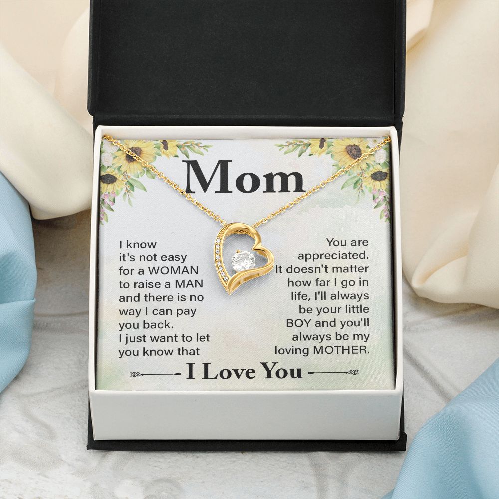 To My Mom Necklace, Gift For Mom, Mother's Day Gift from Daughter, Mom Jewelry Gift for Mothers Day, Birthday Gift for Mother, Moms Gift from Daughter Son, Necklace for Mom Mother 20 Forever Love Necklace