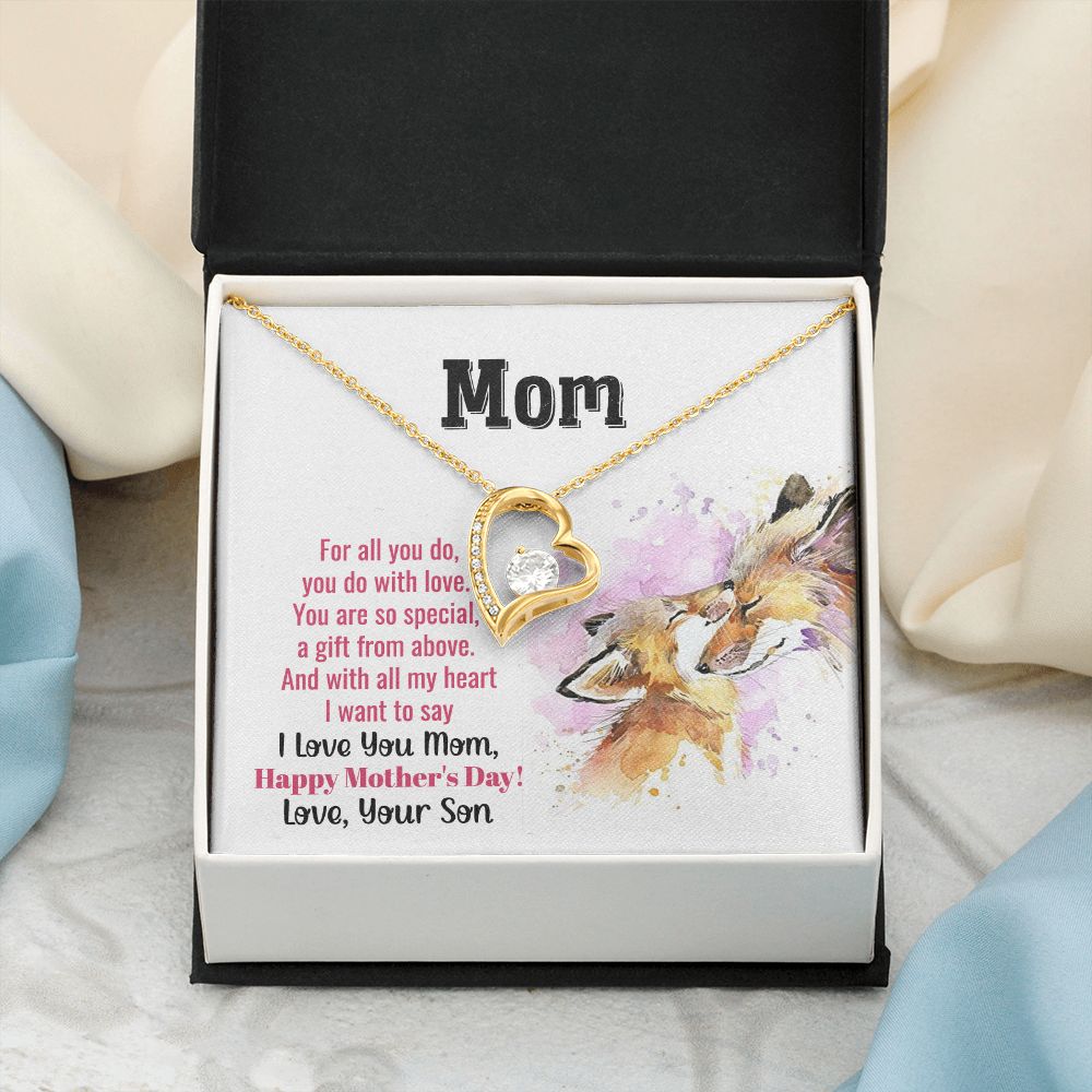 Mom Necklace Gifts for Mom from Daughter to Mom Gifts for Mothers Day from Daughter, To My Mom Necklace from Daughter to Mom Birthday Gifts Necklace with Message Card and Gift Box2241 Forever Love Necklace