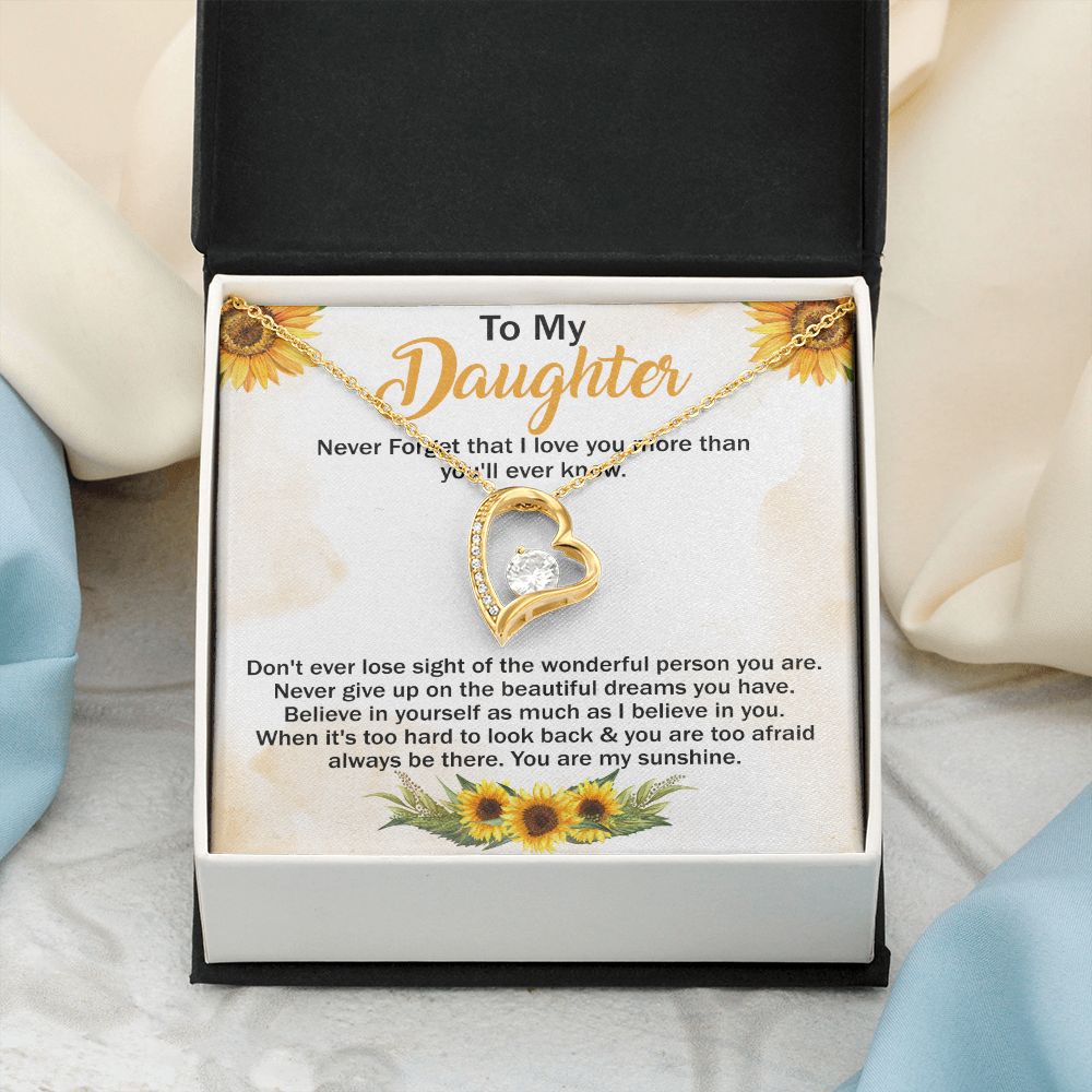 Mother Daughter Gift Ideas, To My Daughter Gift Necklace from Mom, Jewelry Pendant Present for Daughter, Birthday Christmas Gift Graduation Gifts for Daughters, Mother and Daughter Necklace 29 Forever Love Necklace