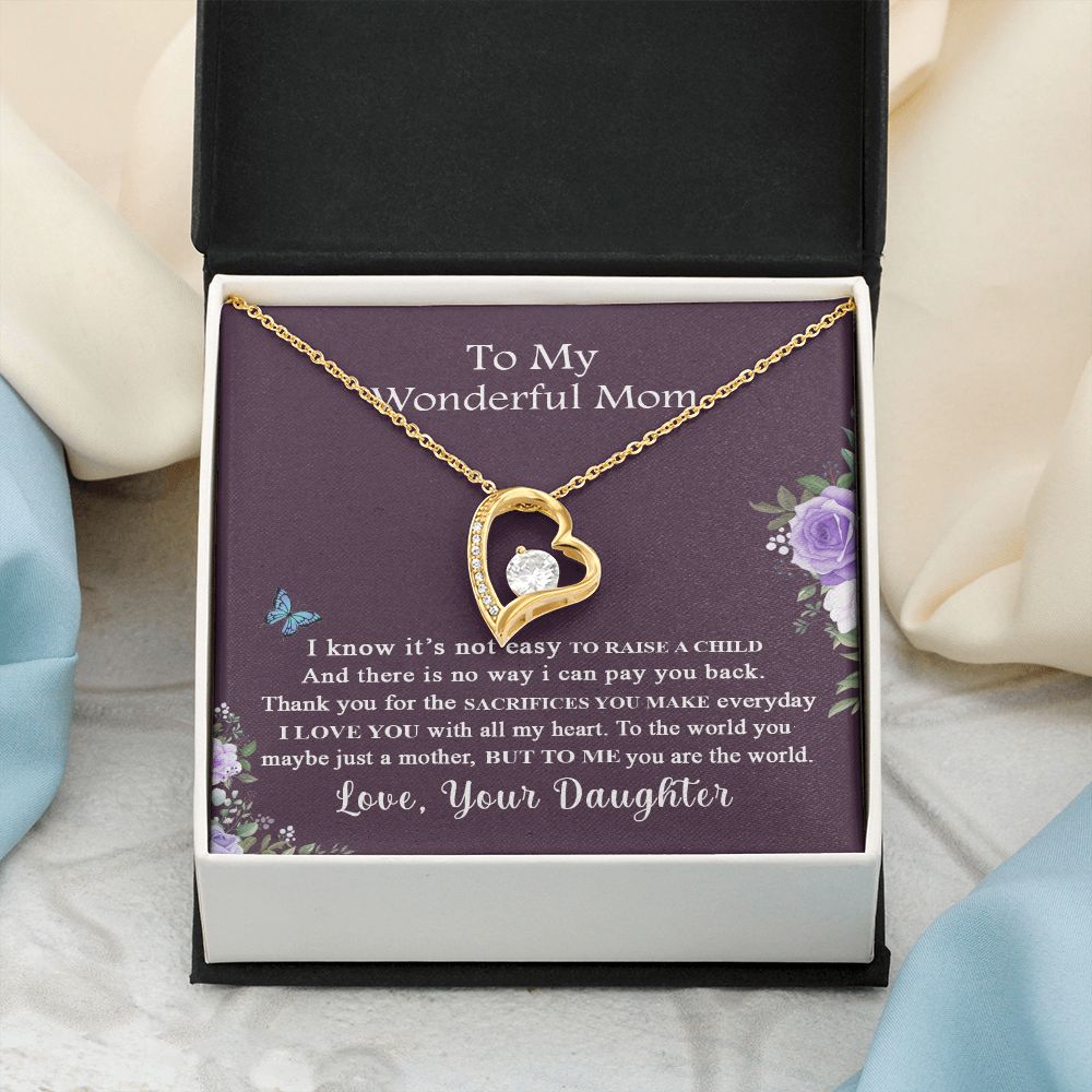 Mom Necklace Gifts for Mom from Daughter to Mom Gifts for Mothers Day from Daughter, To My Mom Necklace from Daughter to Mom Birthday Gifts Necklace with Message Card and Gift Box2231 Forever Love Necklace