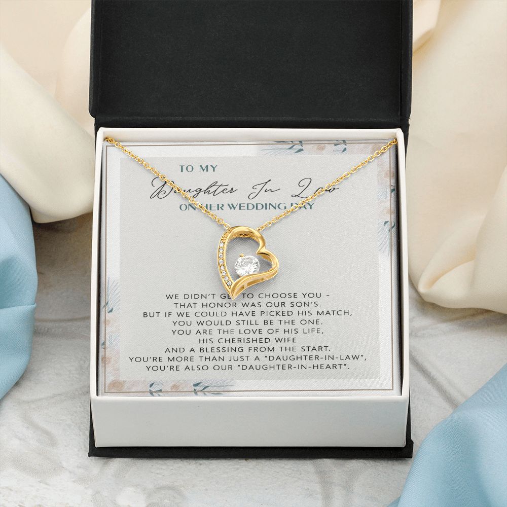 Wedding Gift From mother On Wedding Day To My Daughter-in-law Wedding Day Forever Love Necklace