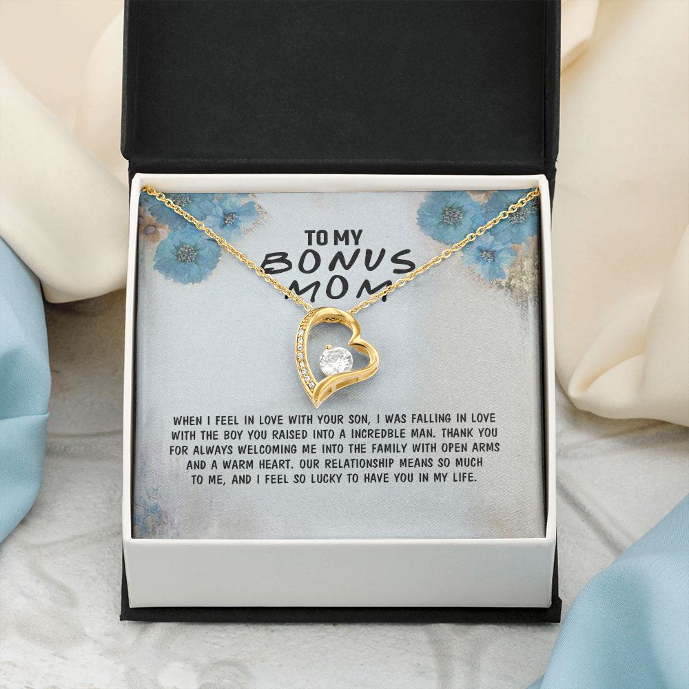 Mother Daughter Necklace as Daughter Gift from Mom, Mom Necklace as Christmas Gift for Mom from Son, Birthday Gift for Mother in Law Necklace, Bonus Mom Gifts for Step Mom Necklace4 Forever Love Necklace