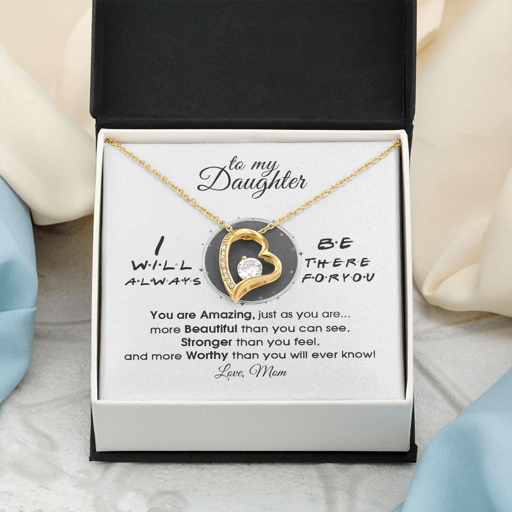 Mother Daughter Gift Ideas, To My Daughter Gift Necklace from Mom, Jewelry Pendant Present for Daughter, Birthday Christmas Gift Graduation Gifts for Daughters, Mother and Daughter Necklace 33 Forever Love Necklace
