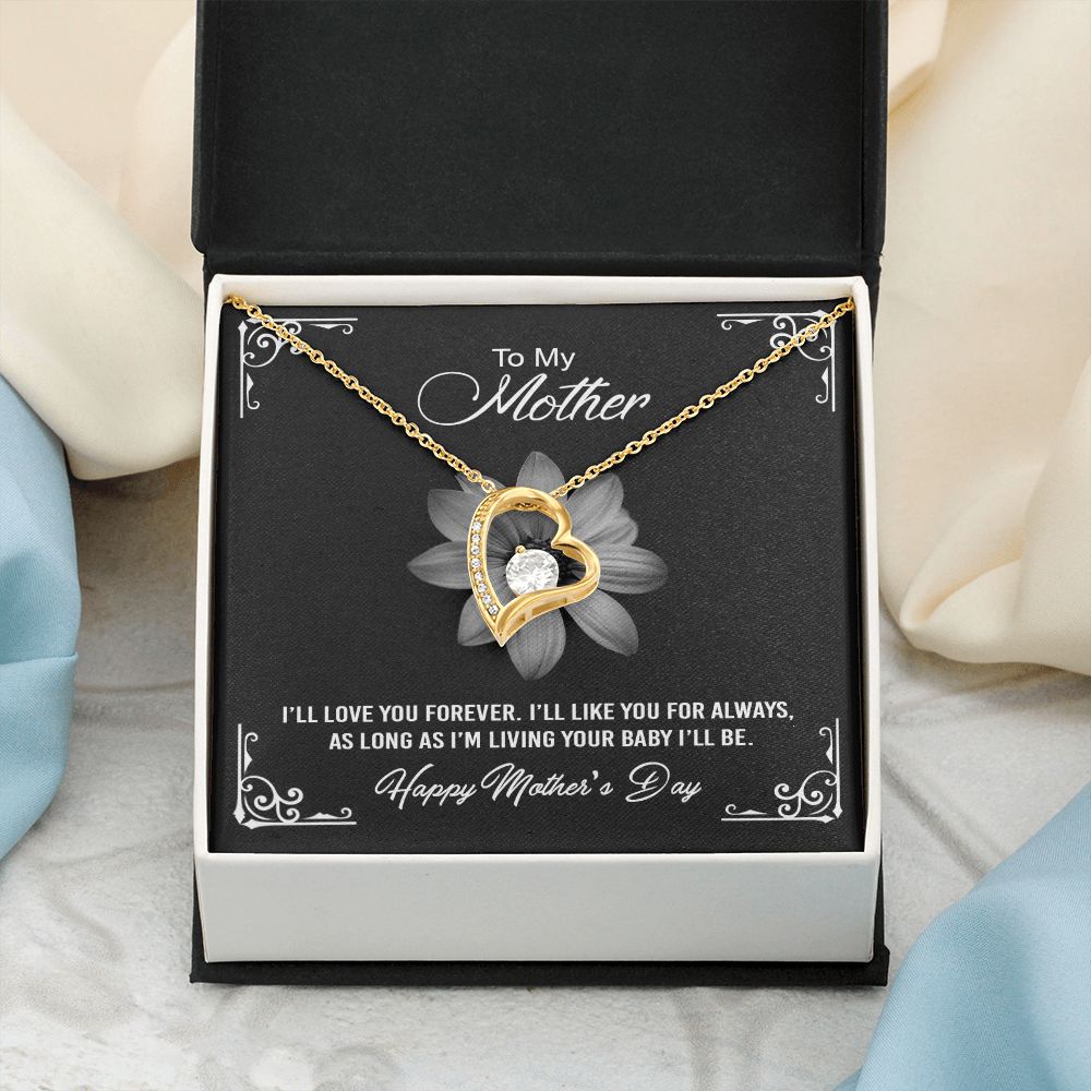 Mom Necklace Gifts for Mom from Daughter to Mom Gifts for Mothers Day from Daughter, To My Mom Necklace from Daughter to Mom Birthday Gifts Necklace with Message Card and Gift Box2247 Forever Love Necklace