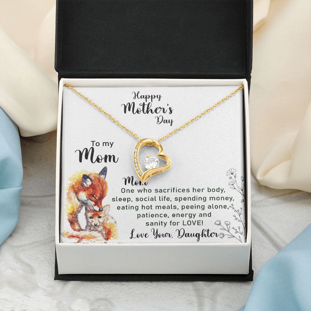 Mom Necklace Gifts for Mom from Daughter to Mom Gifts for Mothers Day from Daughter, To My Mom Necklace from Daughter to Mom Birthday Gifts Necklace with Message Card and Gift Box2223 Forever Love Necklace