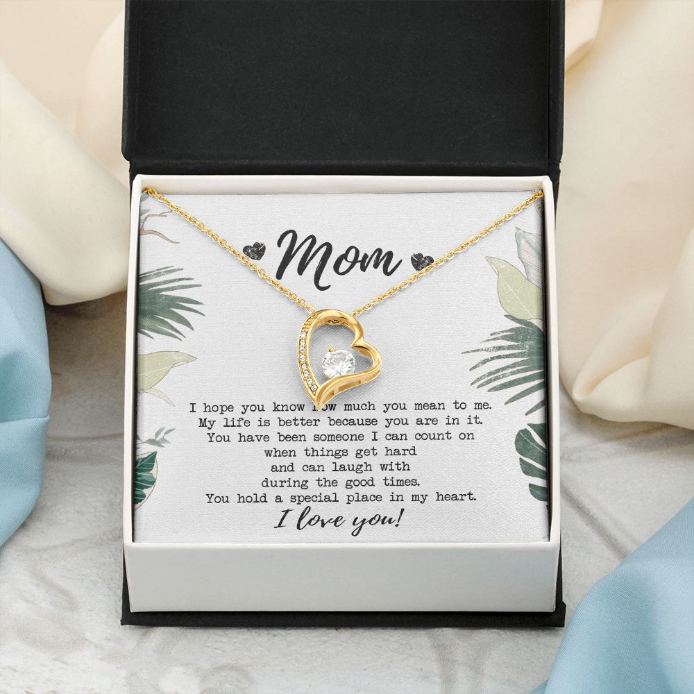 Mothers Day Gift, Gift for Mom, Birthday, Heart Necklace, Mother Daughter Necklace, Gifts for Mom from Daughter, from Son to Mom Forever Love Necklace