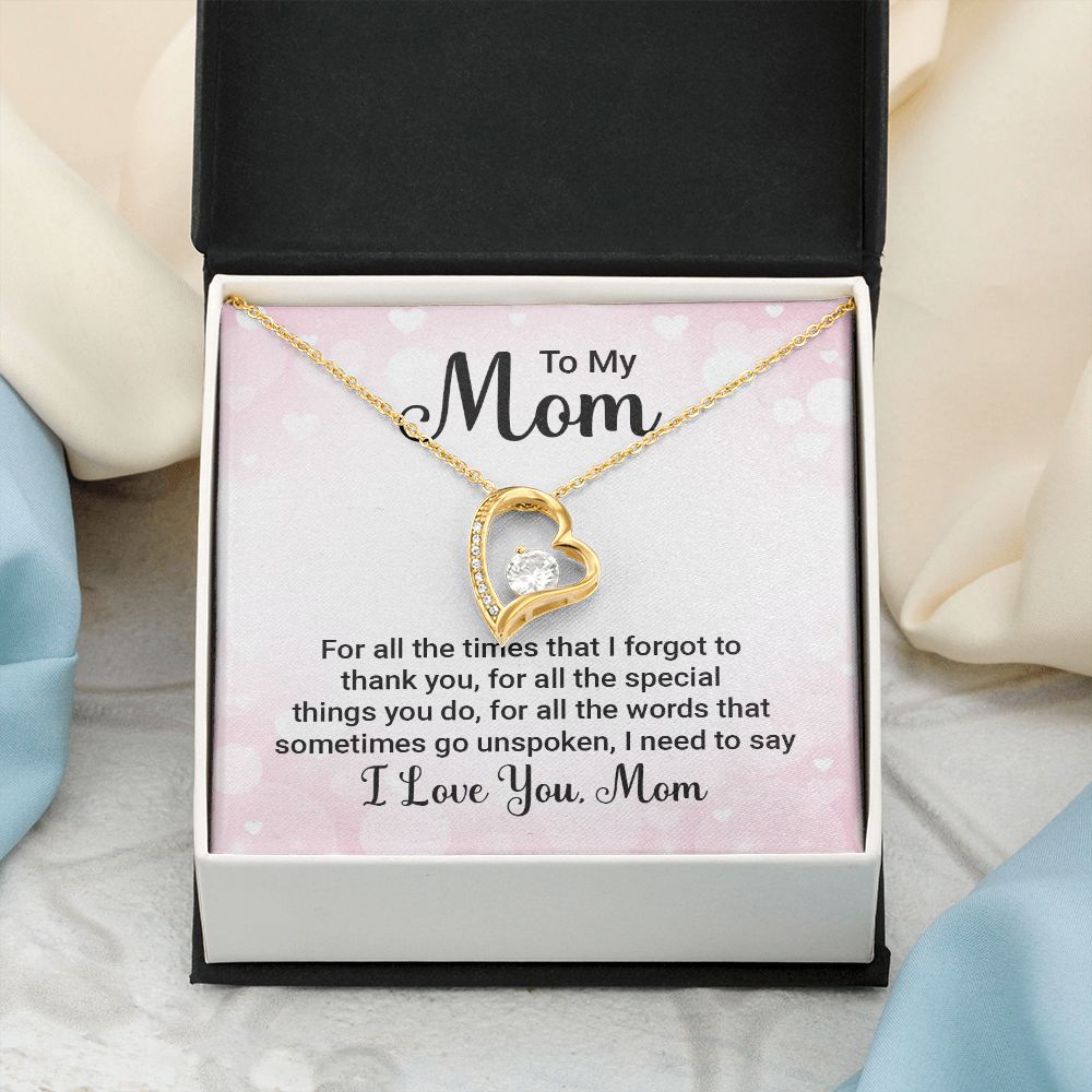 To My Mom Necklace, Gift For Mom, Mother's Day Gift from Daughter, Mom Jewelry Gift for Mothers Day, Birthday Gift for Mother, Moms Gift from Daughter Son, Necklace for Mom Mother 23 Forever Love Necklace