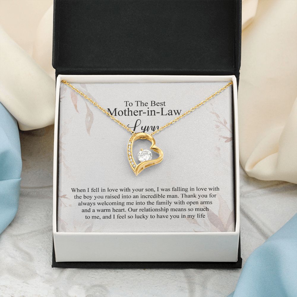 Mother in Law Necklace, Jewelry for Women, Future Mother in Law Gifts from Daughter in Law, Mother of Bride Gifts For Mother in Law, Birthday Gifts For Mother In Law From Daughter In Law4 Forever Love Necklace