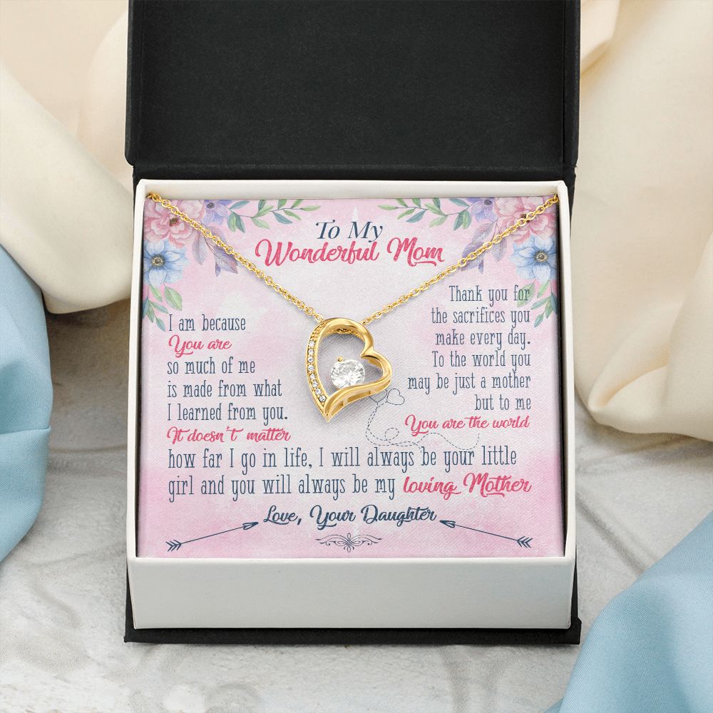 To My Wonderful Mom Necklace Pendant Gift From Daughter Necklace Gift For To Mom Happy Mother's Day Mother In Law Gift On Birthday Anniversary Gift 30821 Forever Love Necklace