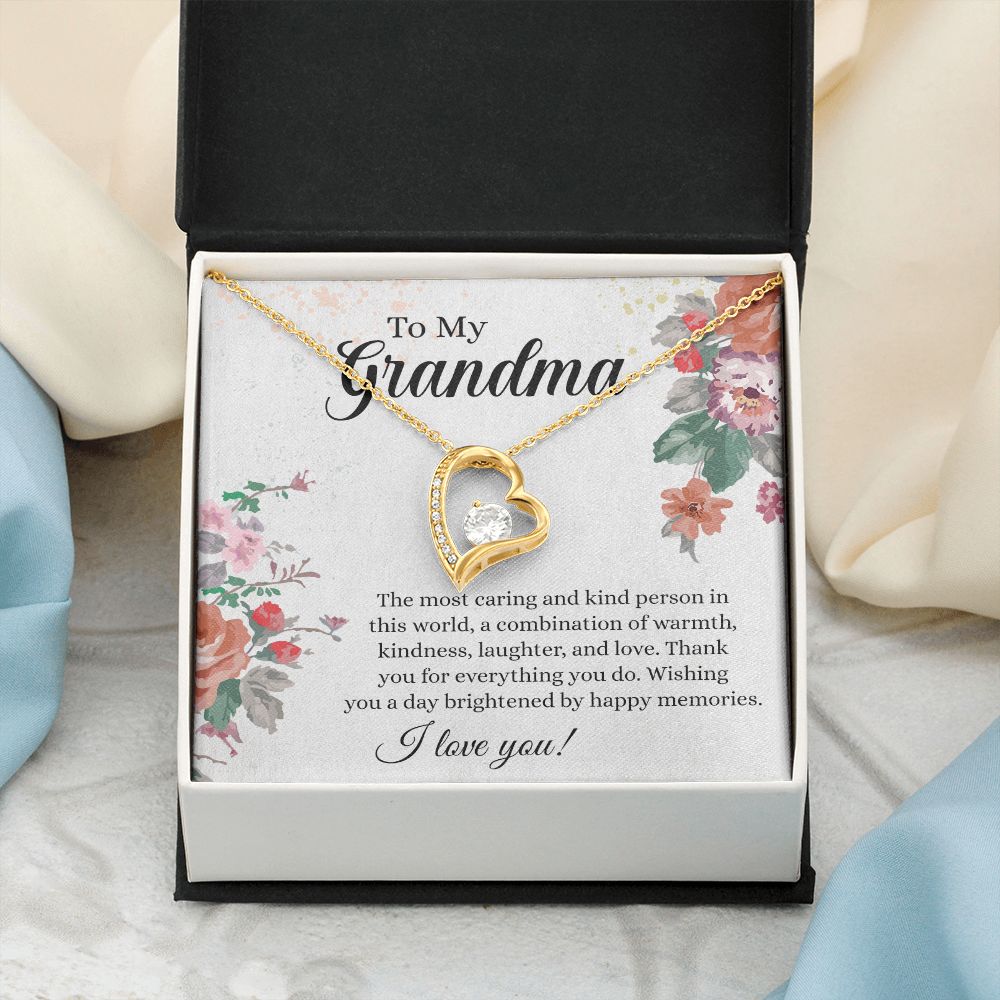 To My Grandma Necklace, Gift for Grandmother Necklace, Mothers Day Gift For Grandma Nana, Grandma Jewelry From Grandchildren GrandKids , Jewelry Box Gift For Grandma Grandmother3 Forever Love Necklace