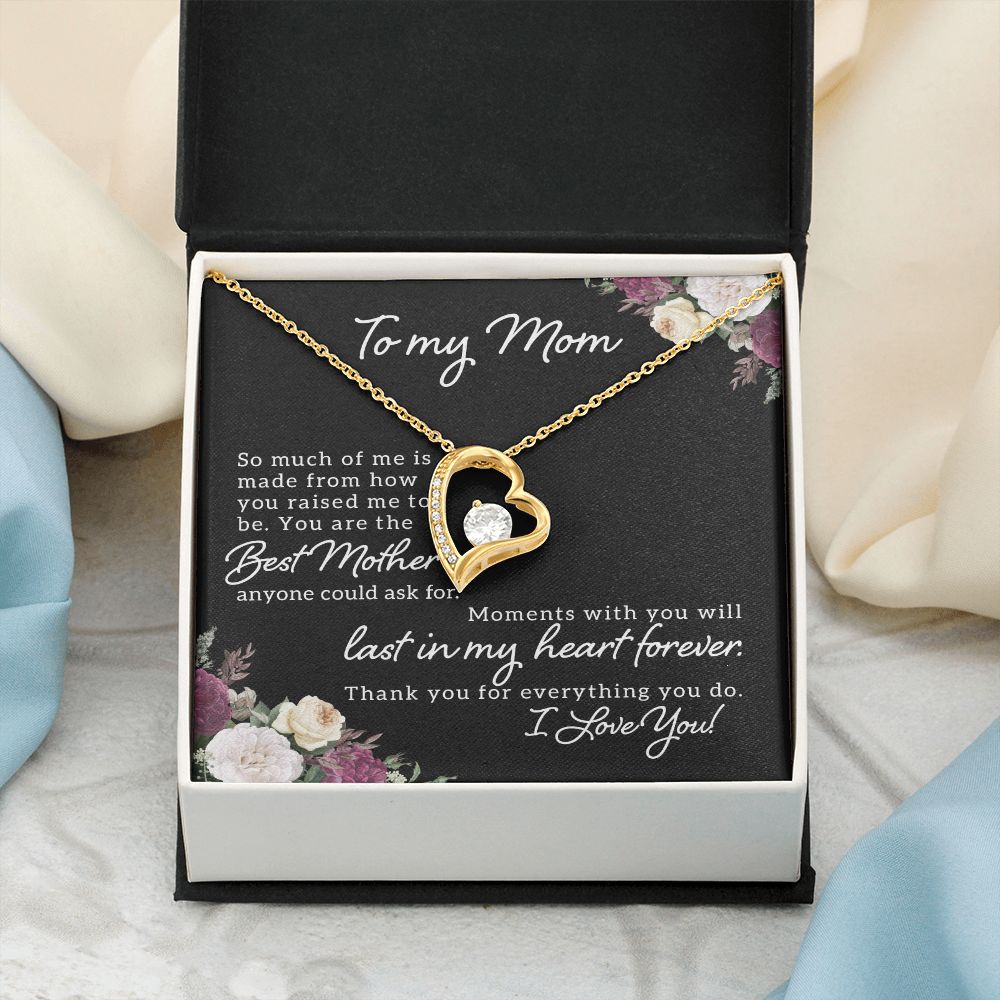 Mom Necklace Gifts for Mom from Daughter to Mom Gifts for Mothers Day from Daughter, To My Mom Necklace from Daughter to Mom Birthday Gifts Necklace with Message Card and Gift Box18 Forever Love Necklace