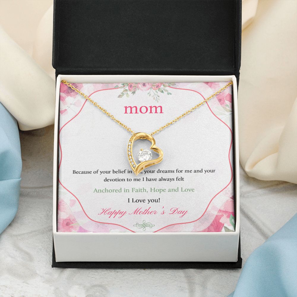 Mom Necklace Gifts for Mom from Daughter to Mom Gifts for Mothers Day from Daughter, To My Mom Necklace from Daughter to Mom Birthday Gifts Necklace with Message Card and Gift Box12 Forever Love Necklace