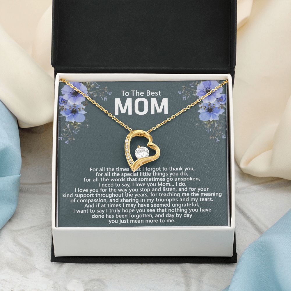 To The Best Mom Love Knot Necklace Gift For Mom On Mother's Day Forever Love Necklace
