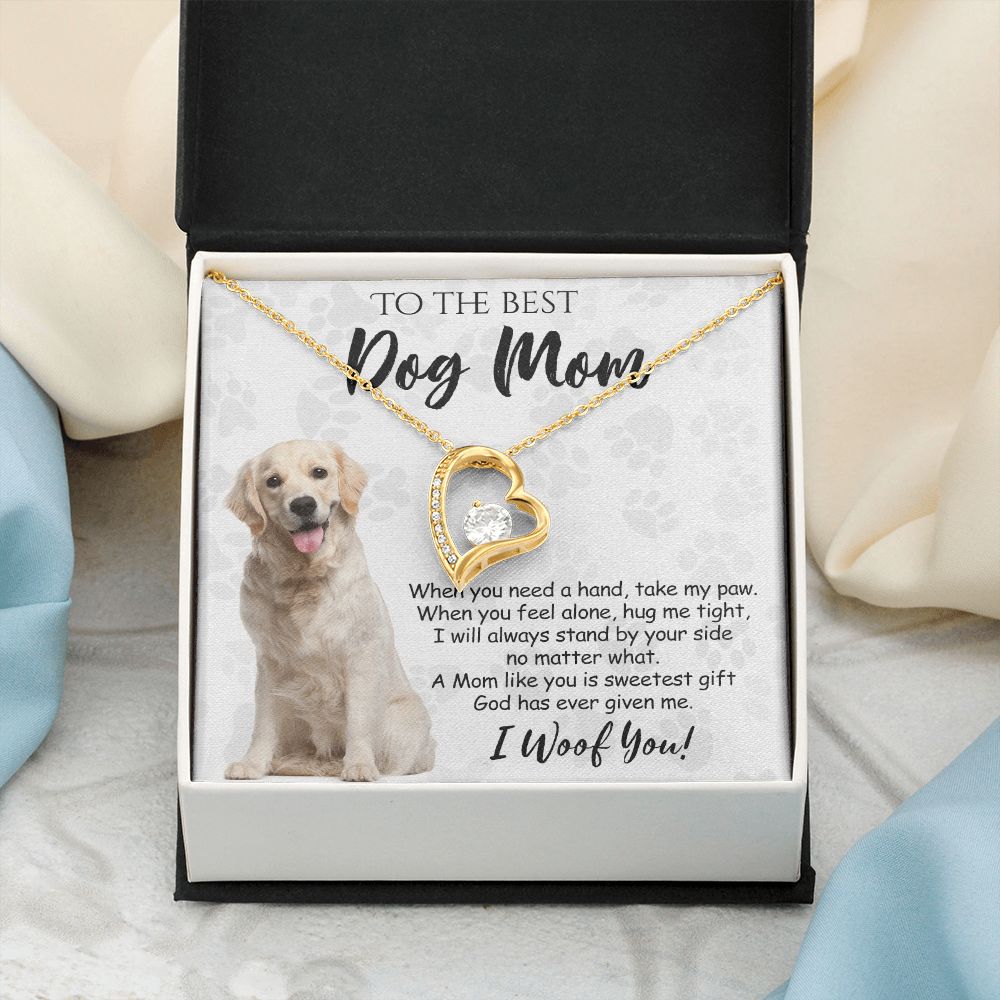 To The Best Golden Retriever Dog Mom Knot Necklace Mother's Day Gift , I Woof You Gift Card, Message Card Jewelry For Dog Lovers, Necklace For Mom Forever Love Necklace