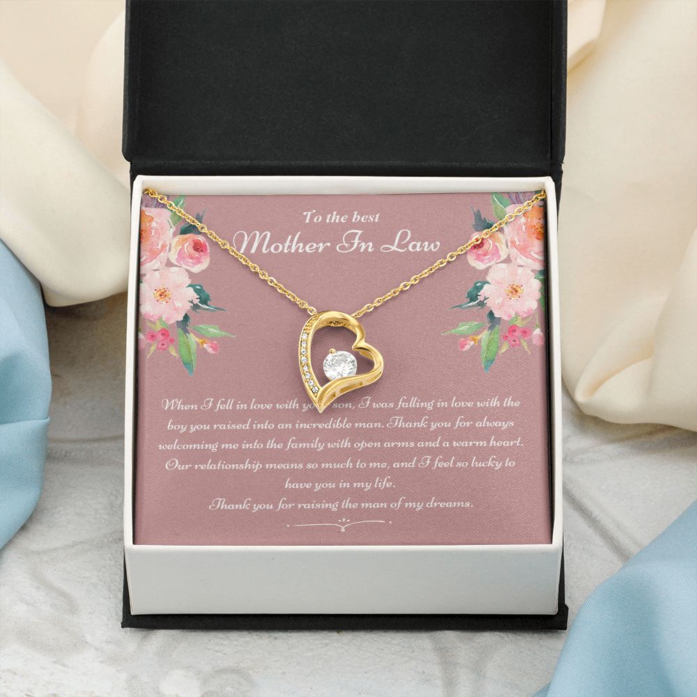 To The Best Mother In Law Gifts, Love Knot Necklace, Mother's Day Necklace Gifts Forever Love Necklace