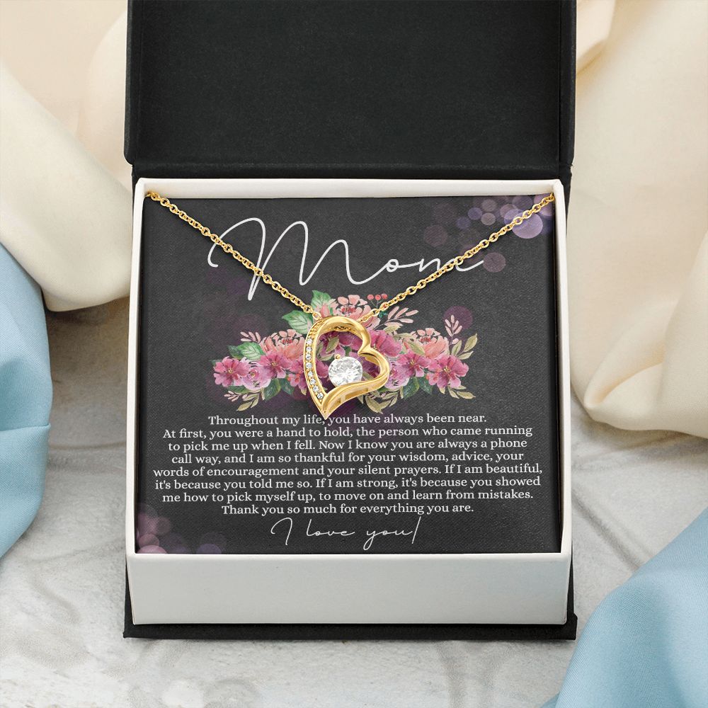 To My Mom Necklace, Mom Gifts, Mom Jewelry Box, Necklace for Mom, Gifts for Mom, Mother's Day Necklace Jewelry Gift For Mom, Birthday Gift For Mom, Thank you Mom Gift Forever Love Necklace