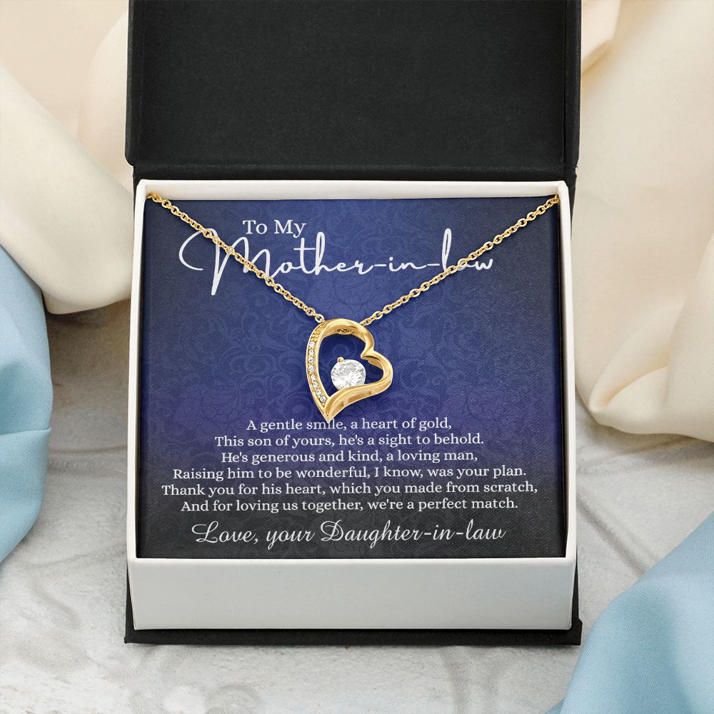 To My Mother in Law Necklace, Mother in Law Gift, Necklace for Mother in Law Jewelry Gift to My Mother-in-law on Wedding Day Mother's day gift for Mother in Law Birthday gift Forever Love Necklace