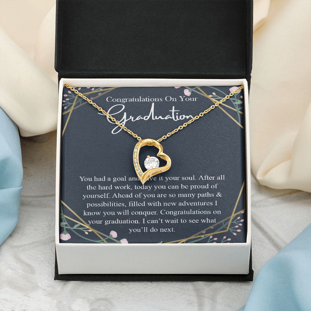 Graduation Gift For Her Necklace High School Graduation Gift, Congrats Graduation Pendants Gift For Daughter, Granddaughter, Niece, Sister Forever Love Necklace