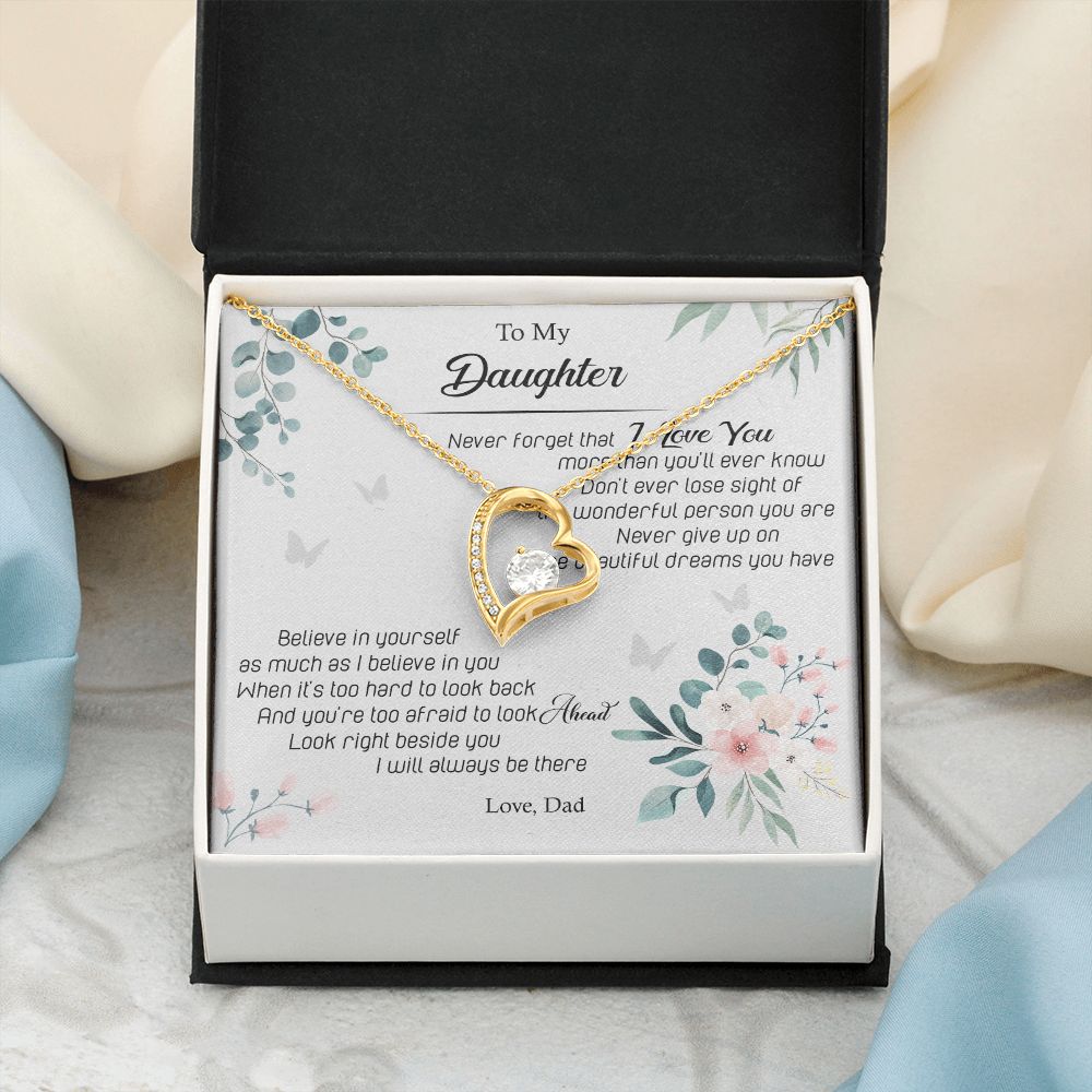 Jewelry Pendant Present for Daughter, To My Daughter Gift Necklace from Mom, Mother Daughter Gift Ideas, Birthday Christmas Gift Graduation Gifts for Daughters, Mother and Daughter Necklace 20 Forever Love Necklace