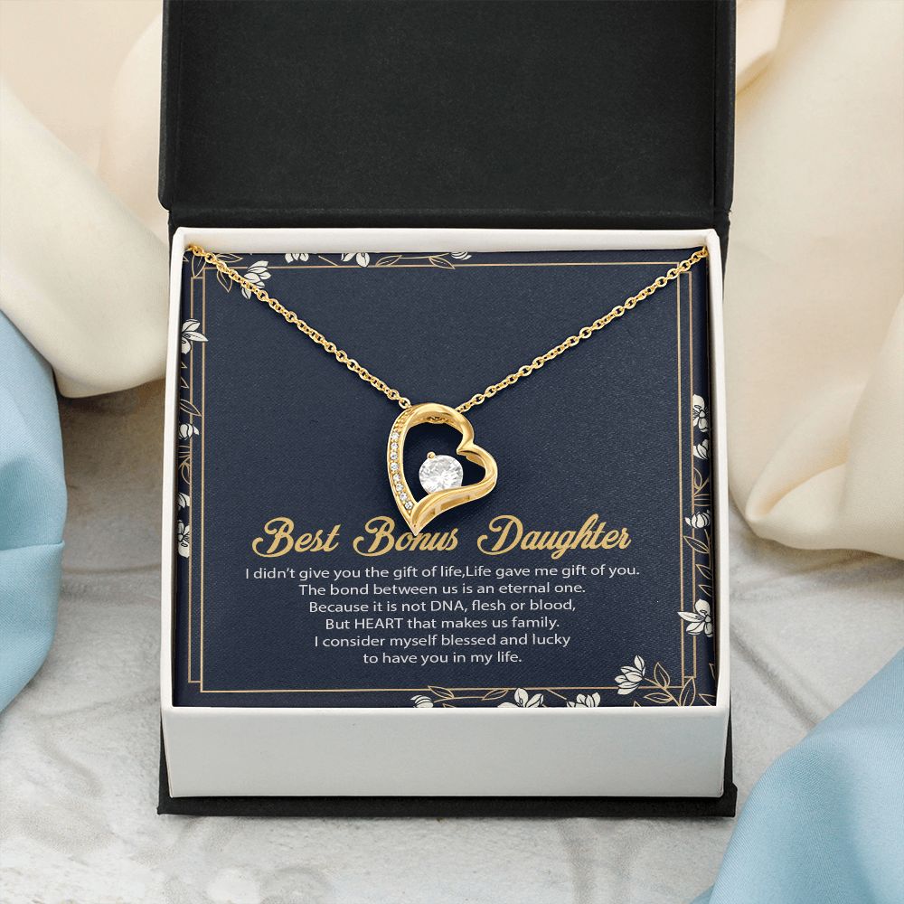 Bonus Daughter Gifts From Stepdad, Step Daughter Gifts From Stepmom, Stepdaughter Gifts From Stepdad, Father Stepdaughter Necklace, To My Bonus Daughter Necklaces, Christmas Gifts For Bonus8 Forever Love Necklace