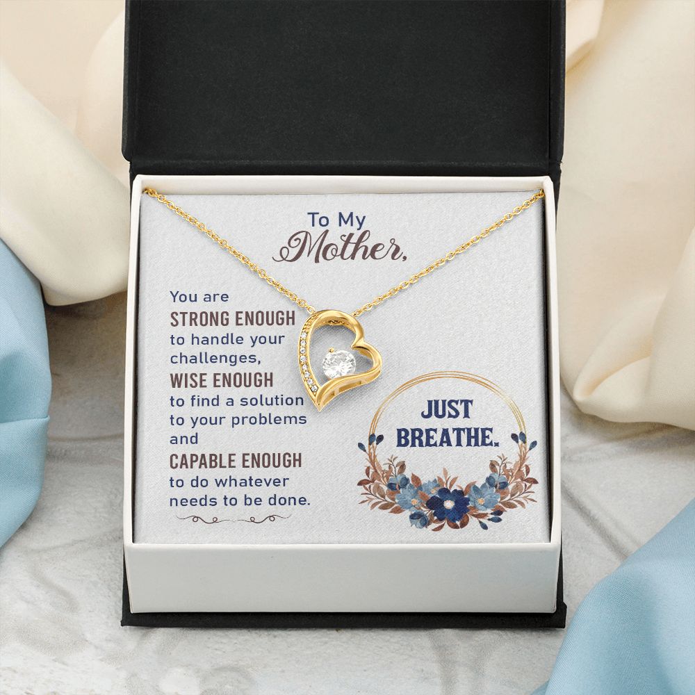 To My Mother Necklace Pendant Gift From Daughter In Law Necklace Strong Enough Gift For To Mom Happy Mother's Day Mother In Law Gift On Birthday Anniversary Gift 30821 Forever Love Necklace