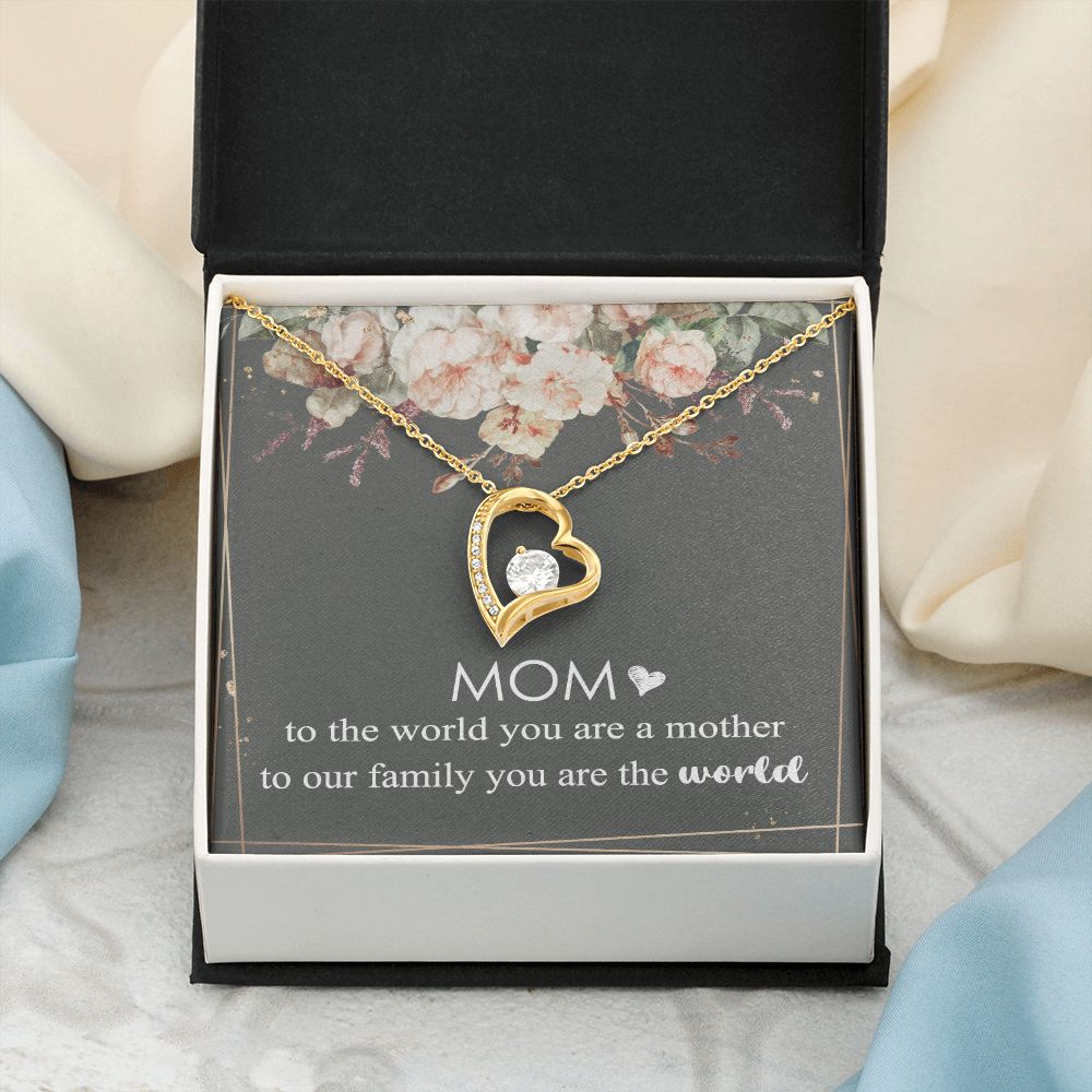 Mom Necklace Gifts for Mom from Daughter to Mom Gifts for Mothers Day from Daughter, To My Mom Necklace from Daughter to Mom Birthday Gifts Necklace with Message Card and Gift Box4 Forever Love Necklace
