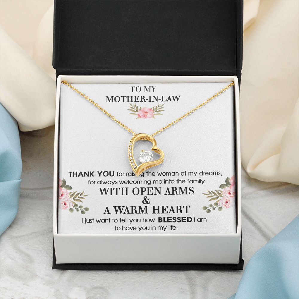 To My Mother-In-Law From Son-In-Law Thank You For Raising Forever Love Necklace