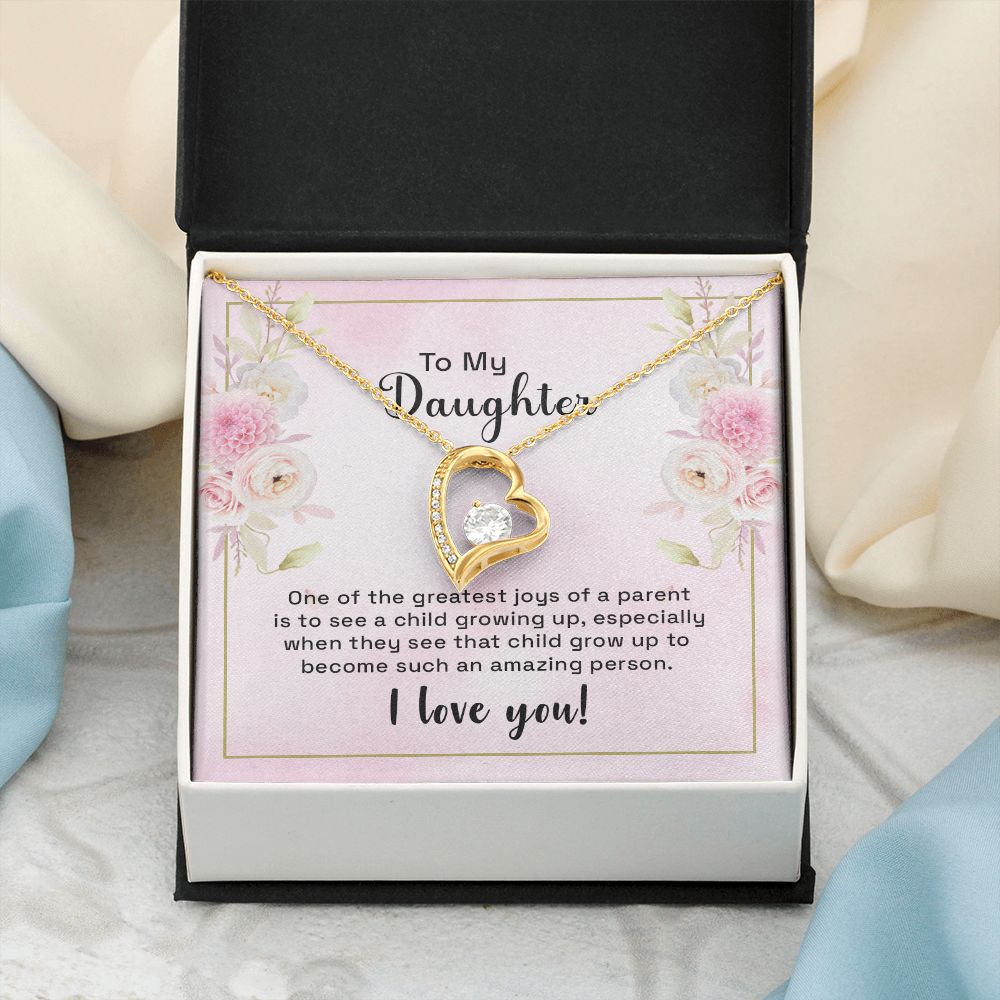 Mother and Daughter Necklace for Girls, To My Daughter Gift Necklace from Mom, Birthday Christmas Gift Graduation Gifts for Daughters, Jewelry Pendant Present for Daughter, Mother Daughter Gift 44 Forever Love Necklace