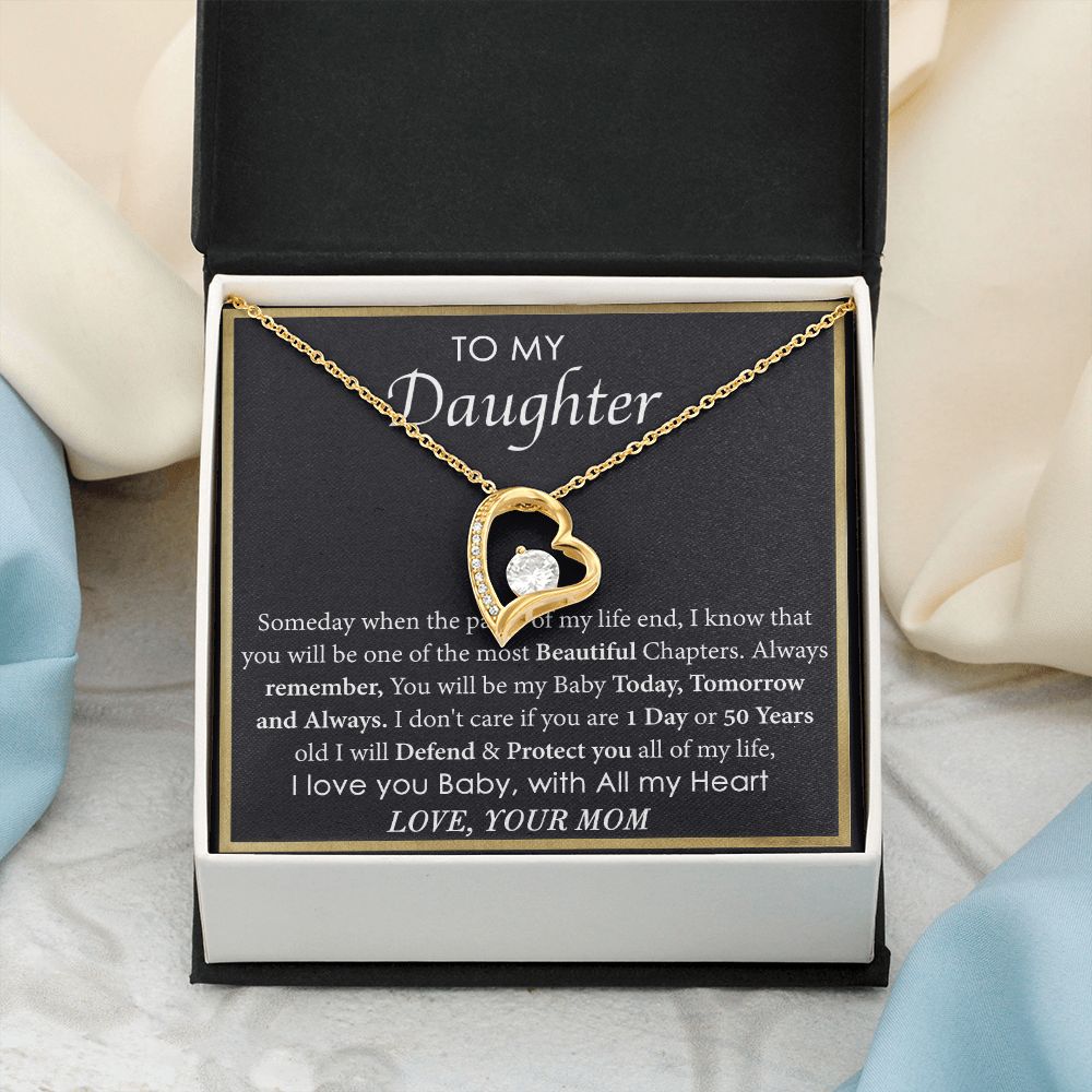 Mother Daughter Gift Ideas, To My Daughter Gift Necklace from Mom, Jewelry Pendant Present for Daughter, Birthday Christmas Gift Graduation Gifts for Daughters, Mother and Daughter Necklace 2136 Forever Love Necklace