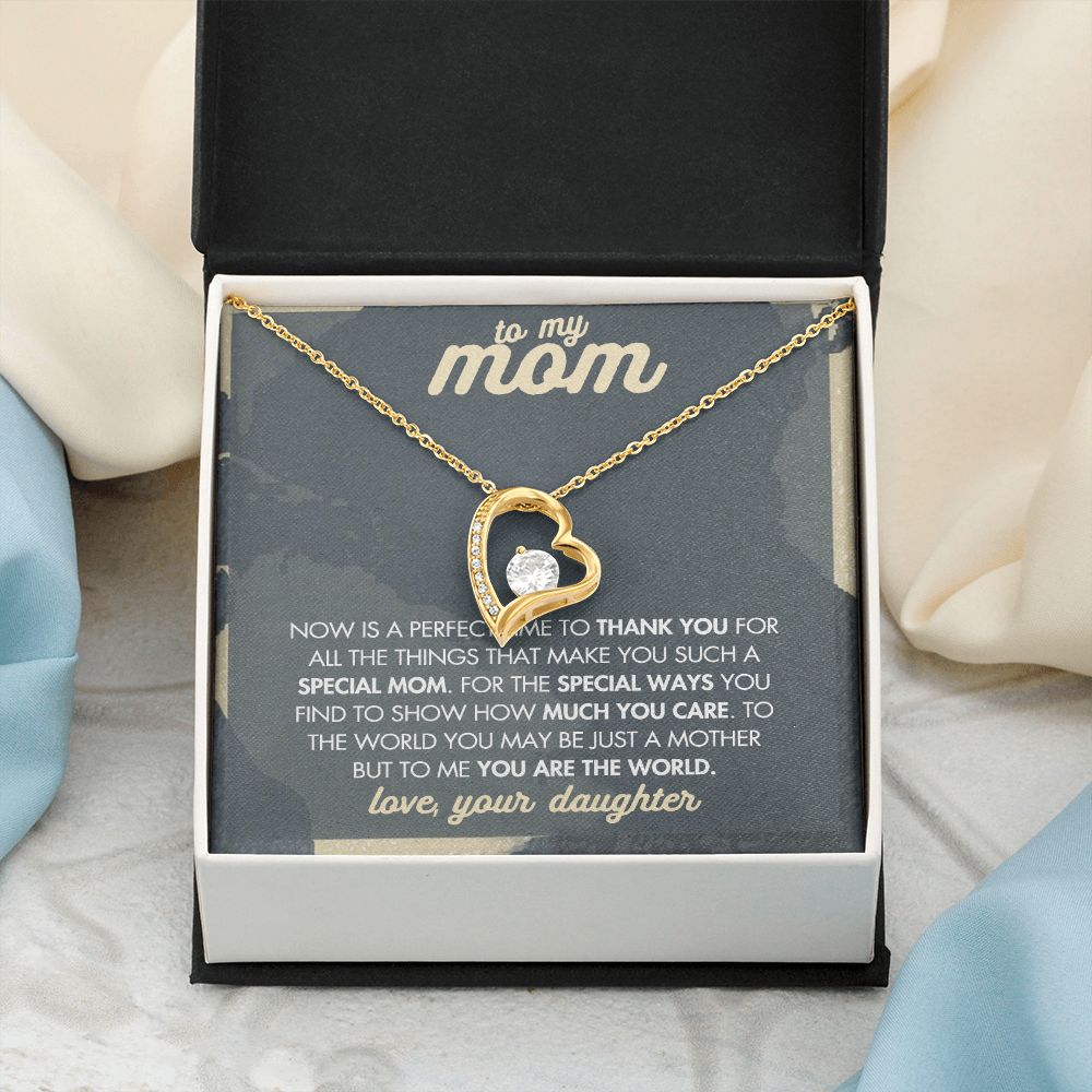 Mom Necklace Gifts for Mom from Daughter to Mom Gifts for Mothers Day from Daughter, To My Mom Necklace from Daughter to Mom Birthday Gifts Necklace with Message Card and Gift Box2237 Forever Love Necklace