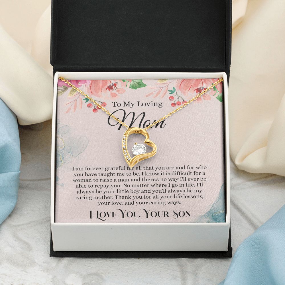 To My Loving Mom Necklace, Mom Gift From Son, Mom Necklace, Gift For Mom From Son, Mom Mother's Day Gift From Son, Mom Birthday Gift From Son, To My Mom Gift, Necklace for Women Forever Love Necklace