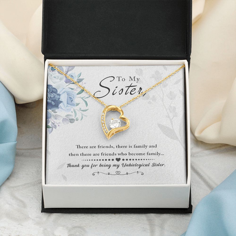 Unbiological Sister - Friends who become family Forever Love Necklace