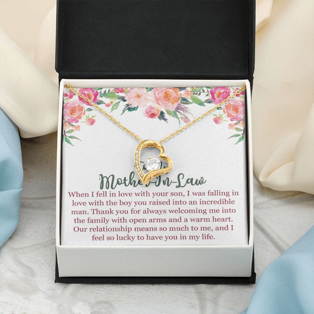 To My Mom In Law Necklace Pendant Gift From Son Happy Mother's Day Gift For Mom Birthday, Anniversary Love With Your Son Forever Love Necklace