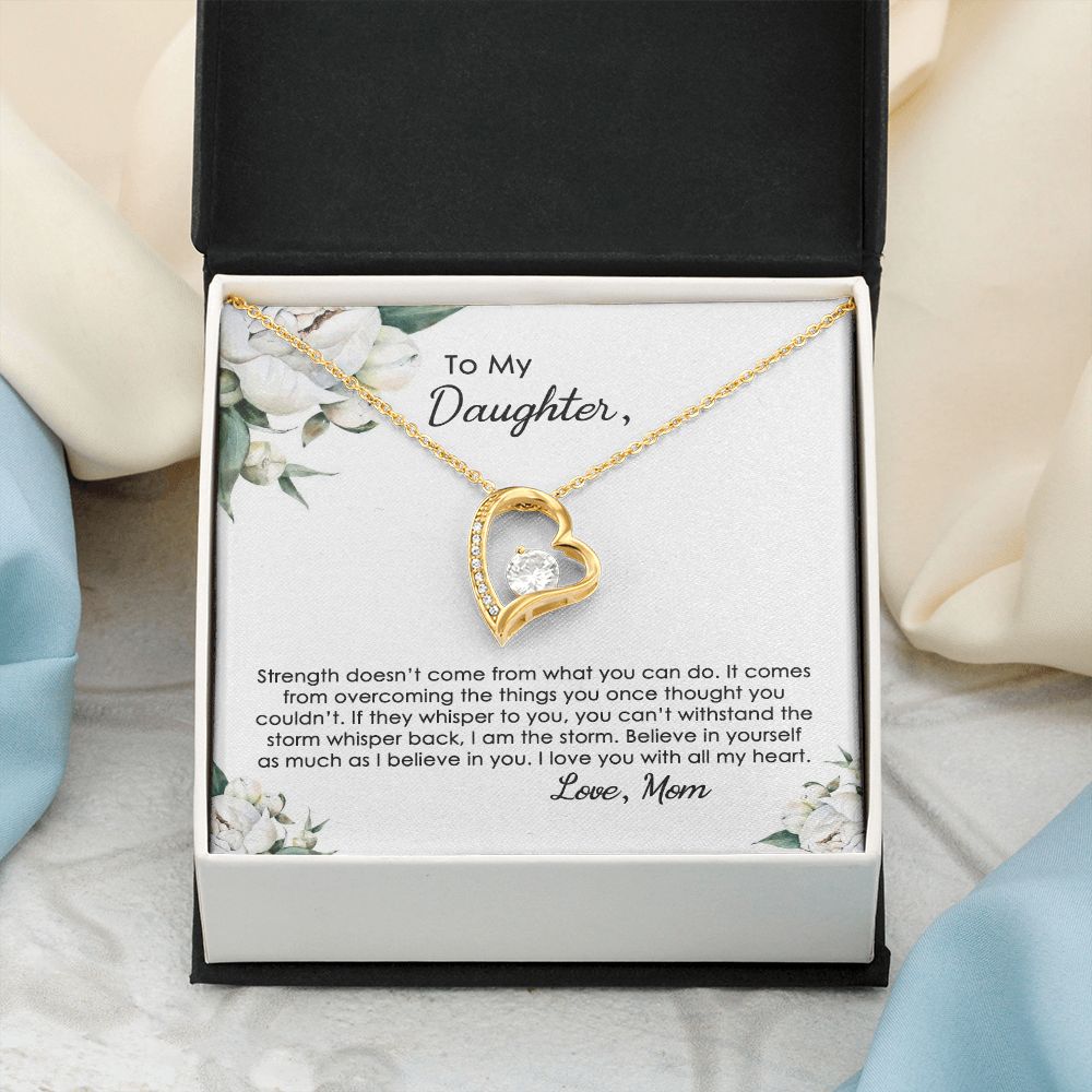 Mother Daughter Gift Ideas, To My Daughter Gift Necklace from Mom, Jewelry Pendant Present for Daughter, Birthday Christmas Gift Graduation Gifts for Daughters, Mother and Daughter Necklace 2140 Forever Love Necklace