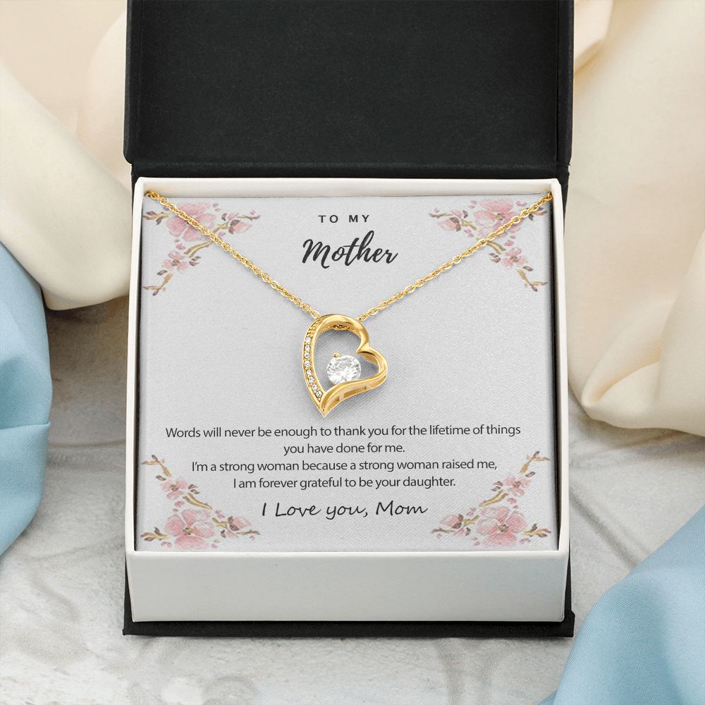 Mom Necklace Gifts for Mom from Daughter to Mom Gifts for Mothers Day from Daughter, To My Mom Necklace from Daughter to Mom Birthday Gifts Necklace with Message Card and Gift Box2226 Forever Love Necklace