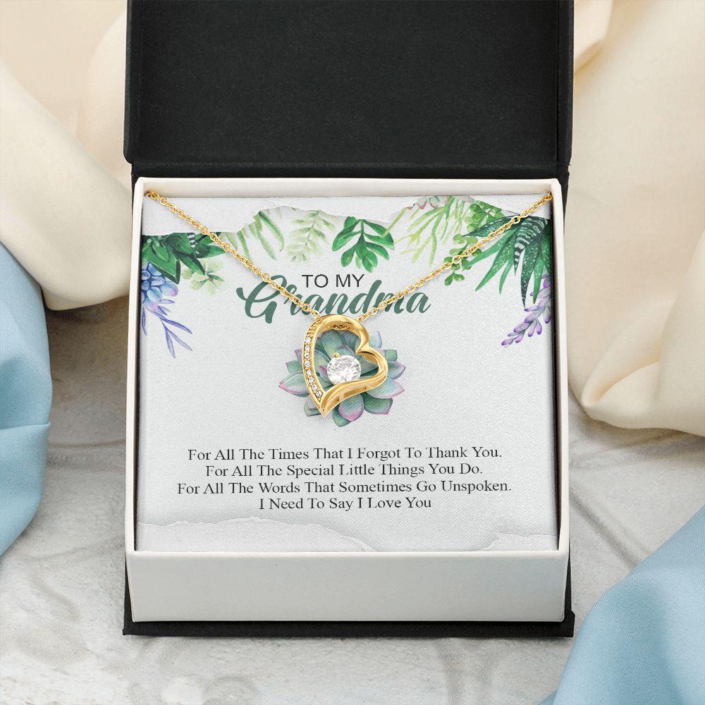 To My Grandma Necklace, Gift for Grandmother Necklace, Mothers Day Gift For Grandma Nana, Grandma Jewelry From Grandchildren GrandKids , Jewelry Box Gift For Grandma Grandmother19 Forever Love Necklace