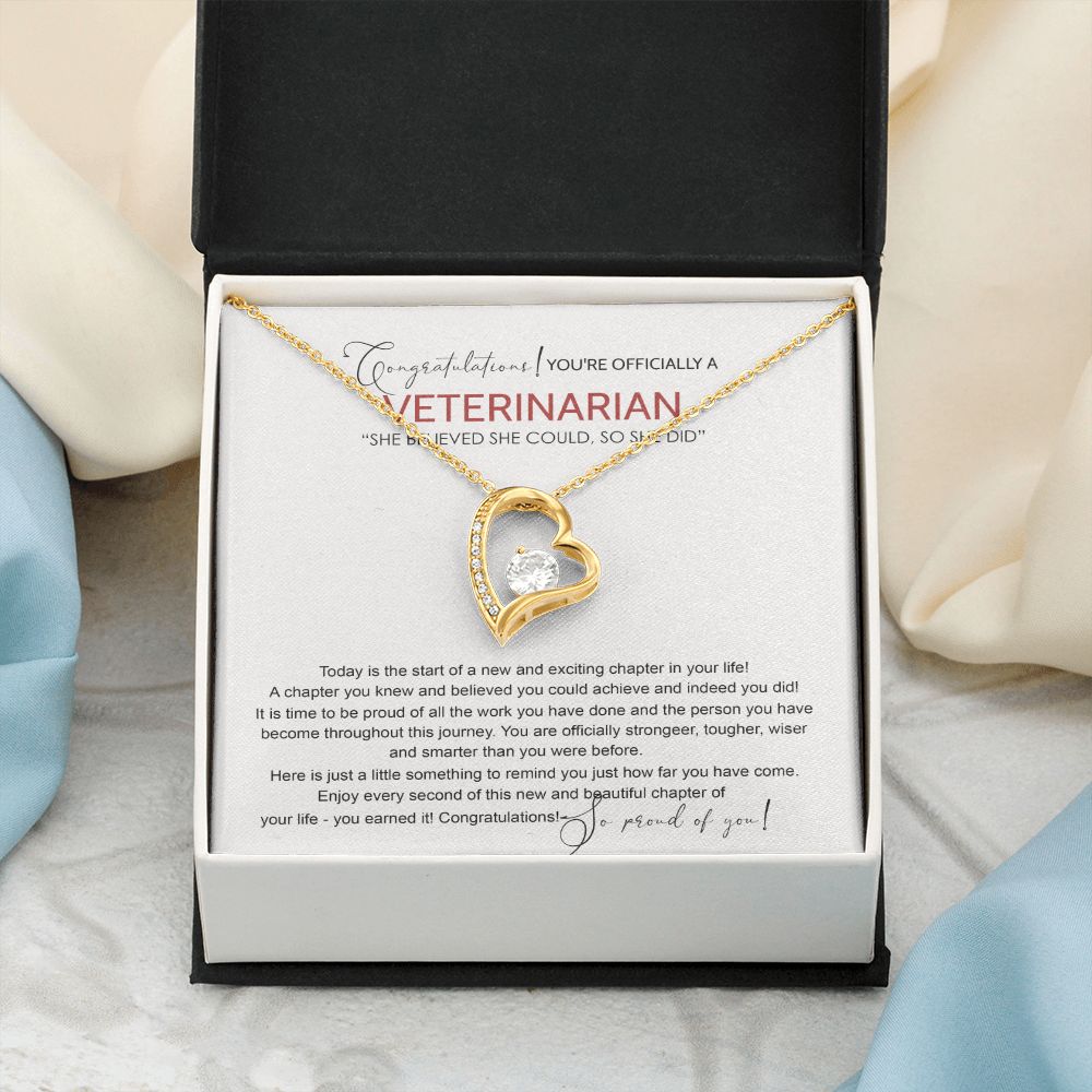 Veterinarian Graduation Gift Necklace, Doctor of Veterinary Medicine Degree Graduation Gifts Necklace Congrats Graduation Pendants Veterinarian Necklace Gift For Her Daughter Granddaughter Forever Love Necklace