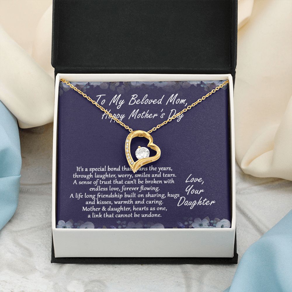 Mom Necklace Gifts for Mom from Daughter to Mom Gifts for Mothers Day from Daughter, To My Mom Necklace from Daughter to Mom Birthday Gifts Necklace with Message Card and Gift Box2232 Forever Love Necklace