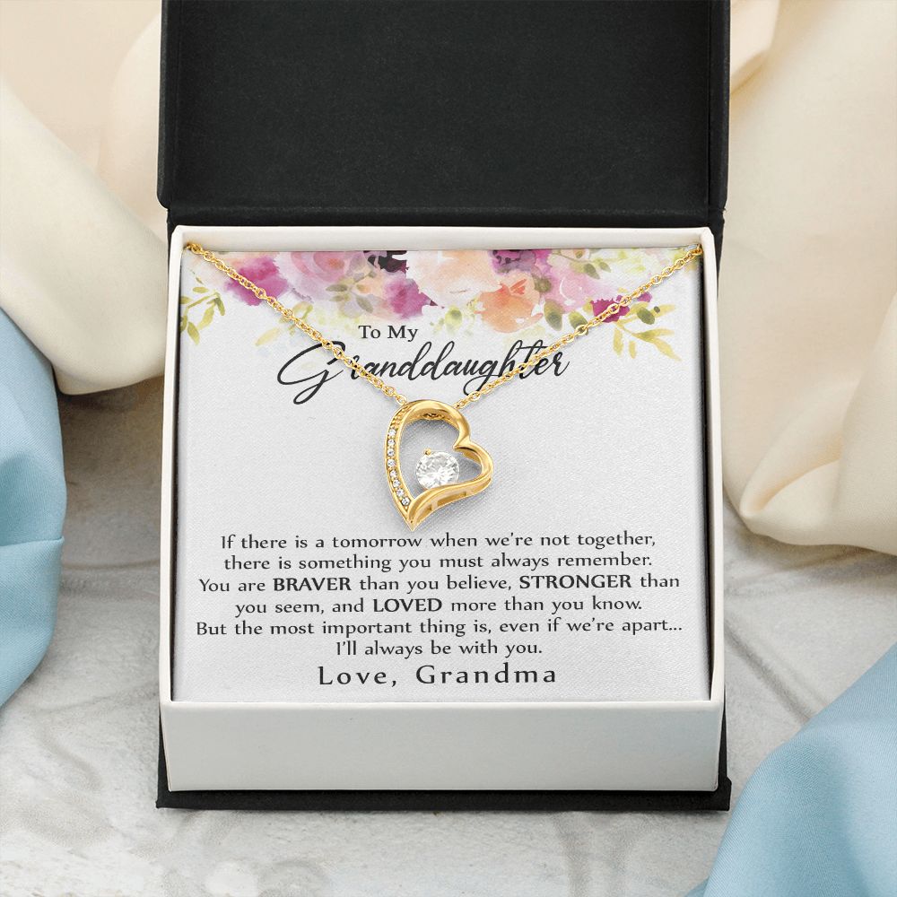 To My Granddaughter Love Knot Necklace, Graduation Gift For Girl From Grandma Forever Love Necklace