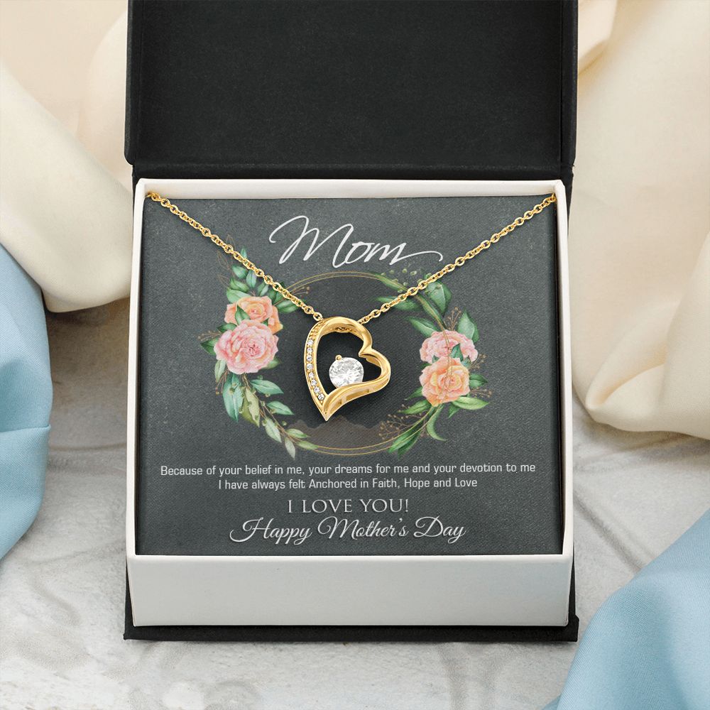 To My Mom Flower Necklace Pendant Gift From Daughter Your Belief In Me With Message Card Gift For Mom Forever Love Necklace