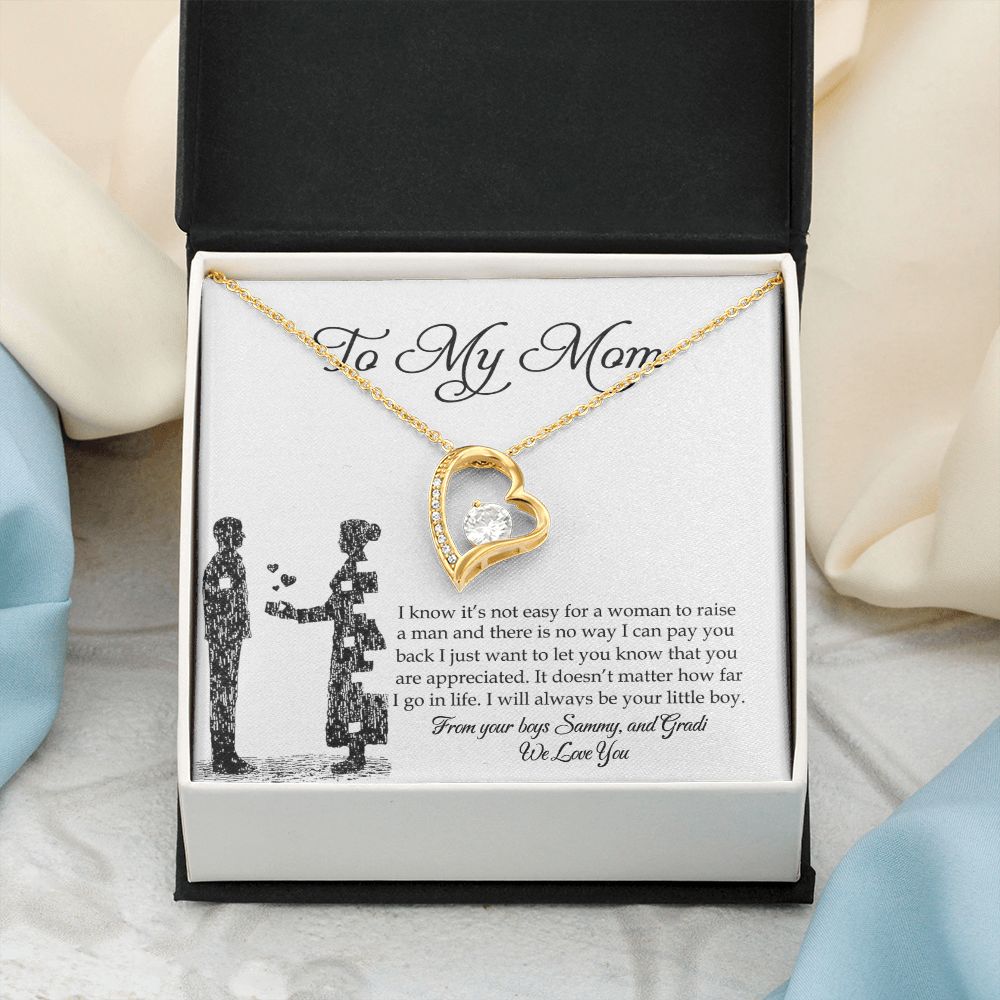 Mom Necklace Gifts for Mom from Daughter to Mom Gifts for Mothers Day from Daughter, To My Mom Necklace from Daughter to Mom Birthday Gifts Necklace with Message Card and Gift Box2 Forever Love Necklace