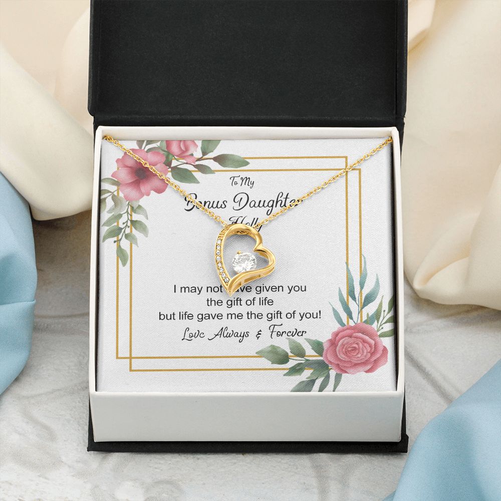Bonus Daughter Gifts From Stepdad, Step Daughter Gifts From Stepmom, Stepdaughter Gifts From Stepdad, Father Stepdaughter Necklace, To My Bonus Daughter Necklaces, Christmas Gifts For Bonus6 Forever Love Necklace