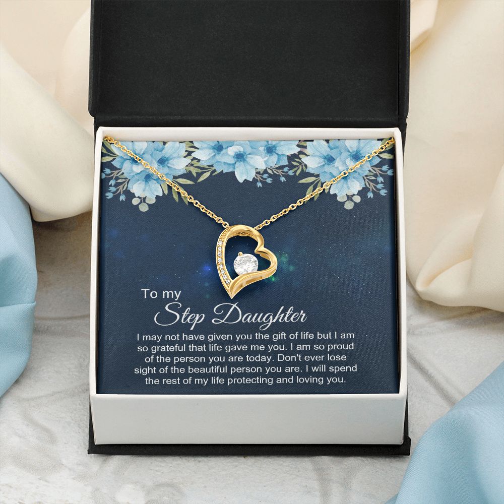 Bonus Daughter Gifts From Stepdad, Step Daughter Gifts From Stepmom, Stepdaughter Gifts From Stepdad, Father Stepdaughter Necklace, To My Bonus Daughter Necklaces, Christmas Gifts For Bonus3 Forever Love Necklace