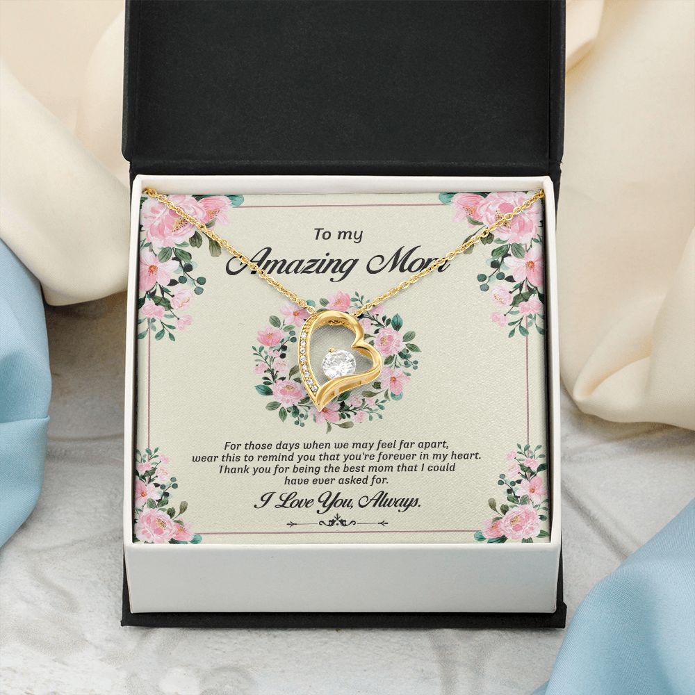 To My Mom Necklace, Gift For Mom, Mother's Day Gift from Daughter, Mom Jewelry Gift for Mothers Day, Birthday Gift for Mother, Moms Gift from Daughter Son, Necklace for Mom Mother17 Forever Love Necklace